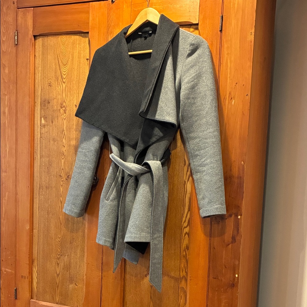 Stylish Gray and Black Women's Coat